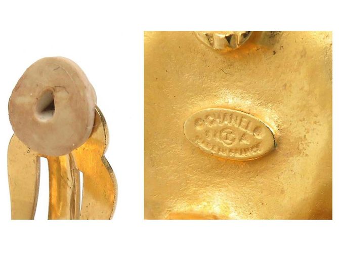 Orecchini a clip in metallo dorato Chanel Coco Mark D'oro - vista 5