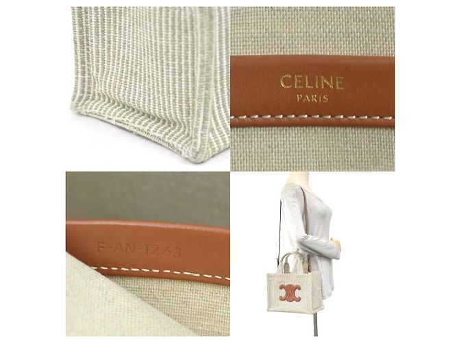 Céline Celine Small Cabas Thais Handtasche Braun Beige - Ansicht 5