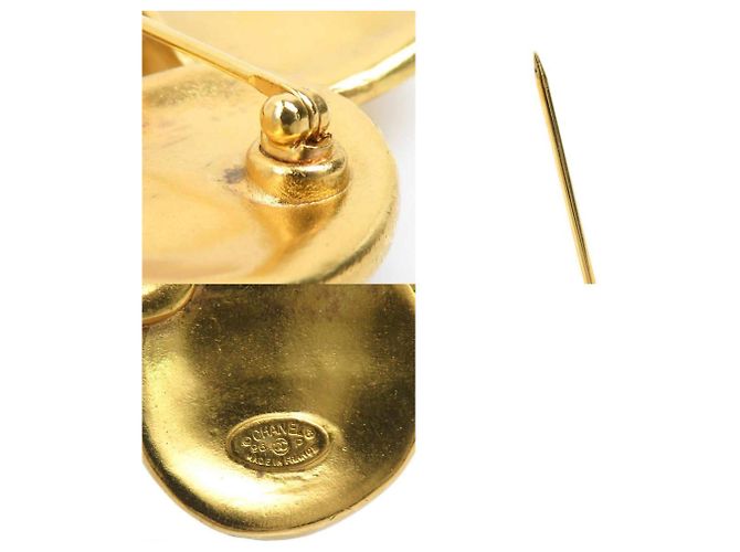 Spilla in metallo dorato Chanel Coco Mark D'oro - vista 5