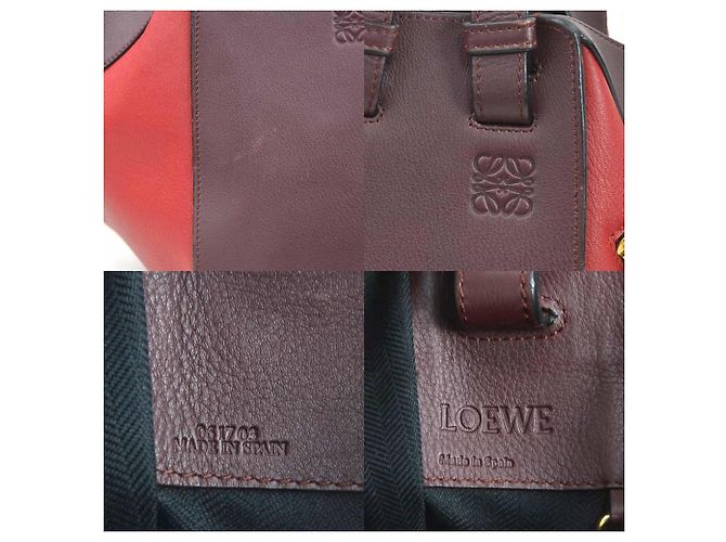 Borsa a Spalla Piccola in Pelle Hammock di Loewe Rosso Bordò - vista 5