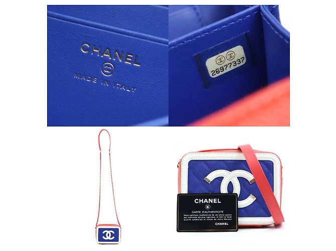 Timeless Chanel CC Figley Mini Schultertasche Pink Weiß Blau Orange - Ansicht 5