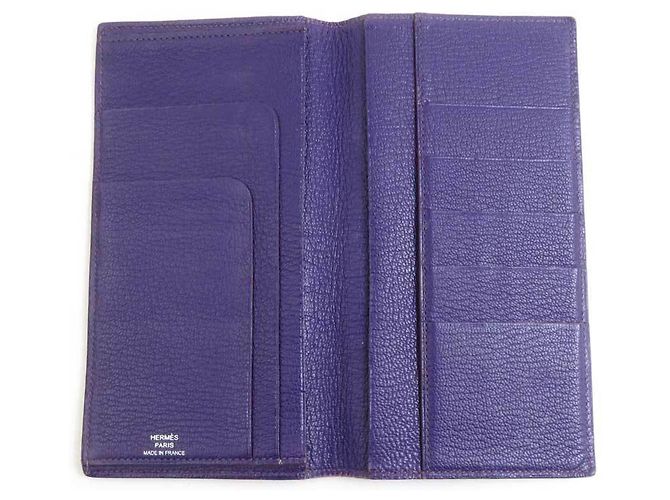 Portafoglio in pelle viola da uomo Hermès Porpora - vista 3