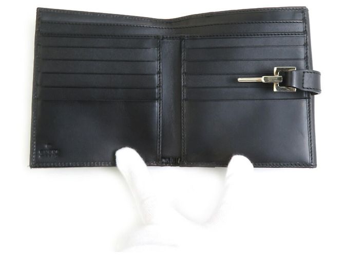 Gucci Jackie GG Canvas/Leder Bifold Geldbörse Schwarz - Ansicht 3