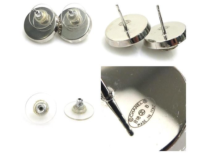 Timeless Chanel Coco Mark Metall/kunstperlen Ohrringe Silber Weiß - Ansicht 5