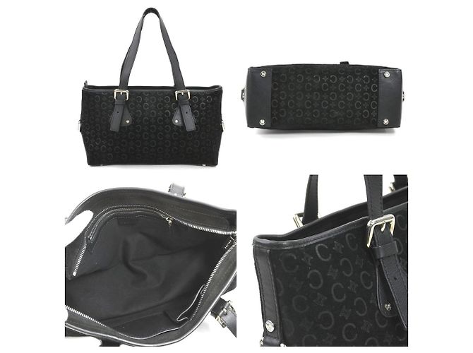 Céline Borsa in suede e pelle nera Celine Nero - vista 3