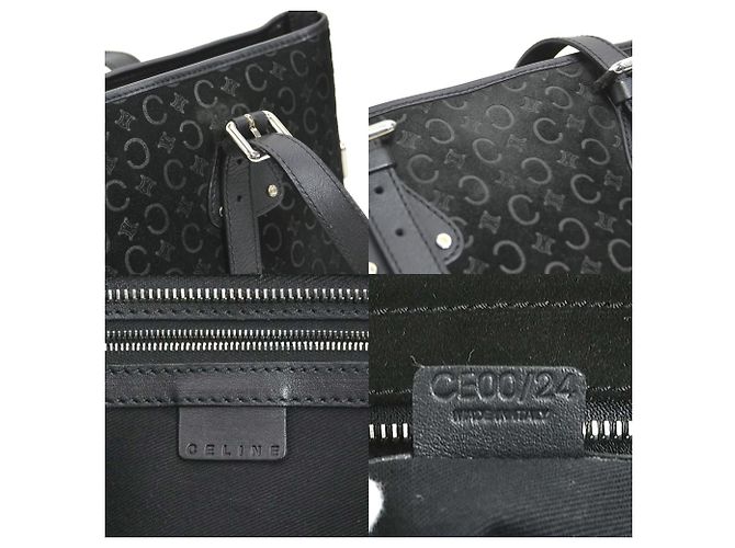 Céline Borsa in suede e pelle nera Celine Nero - vista 5