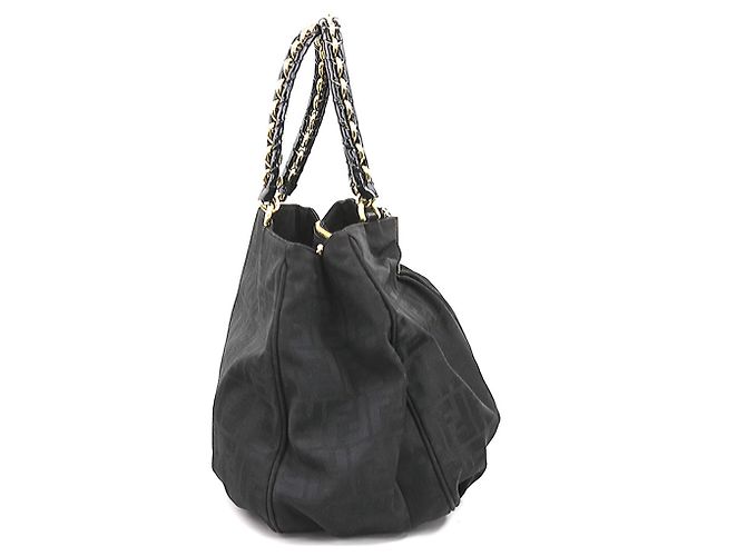 Borsa a Spalla Fendi Zucca Mia Nero - vista 2