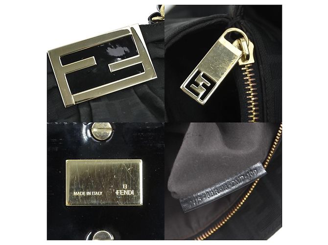 Borsa a Spalla Fendi Zucca Mia Nero - vista 5