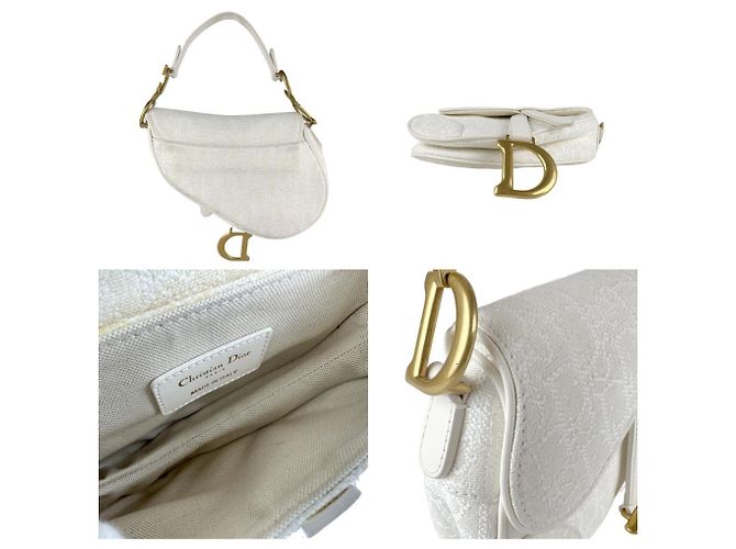 Borsa Saddle Christian Dior Bianco - vista 3