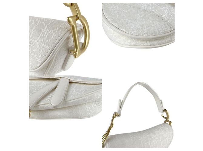 Borsa Saddle Christian Dior Bianco - vista 4