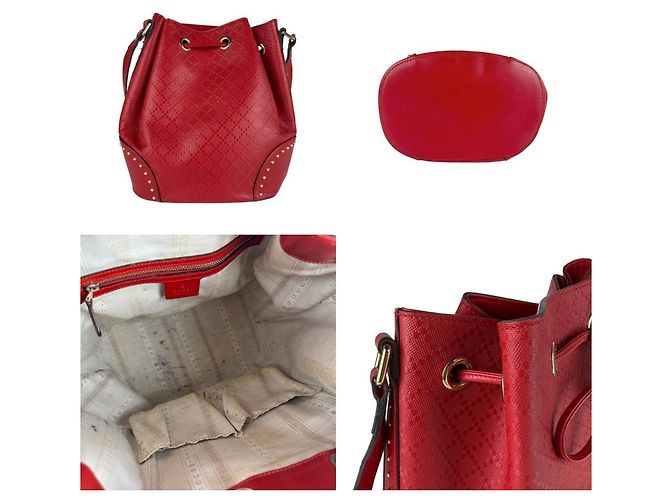 Borsa a Spalla in Pelle Diamante Gucci Rosso - vista 3