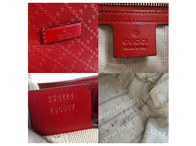 Borsa a Spalla in Pelle Diamante Gucci Rosso - vista 5