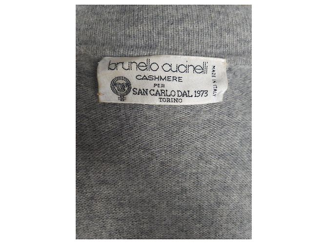 Brunello Cucinelli Grau Cashmere-Weste mit Pelzkragen - Ansicht 5
