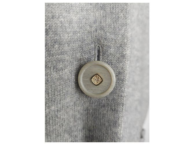 Brunello Cucinelli Grau Cashmere-Weste mit Pelzkragen - Ansicht 8