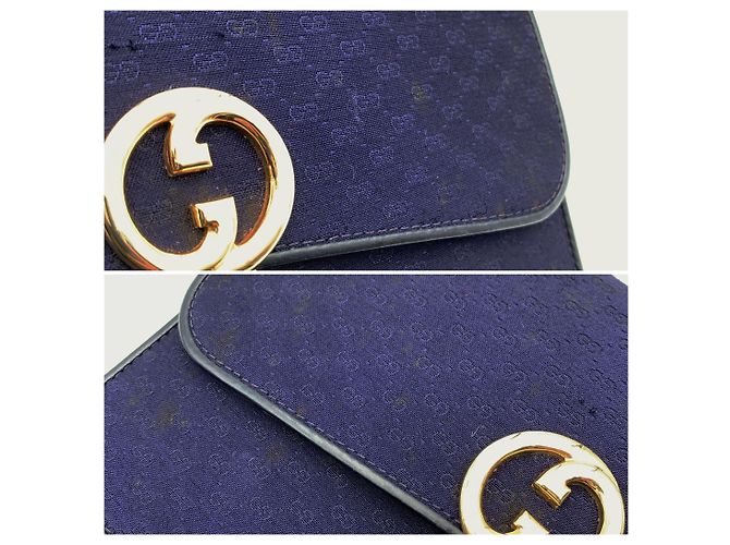 Gucci Bolsa de ombro em lona micro GG monograma azul vintage - vista 6