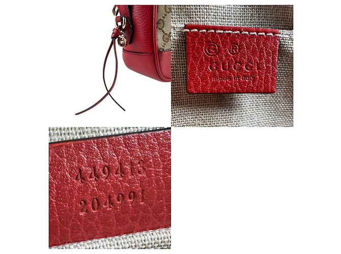 Borsa a Spalla Gucci GG in Tela/Pelle Marrone Rosso - vista 5