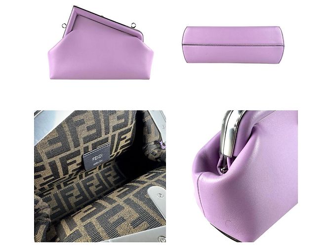 Borsa a Spalla Fendi First Small Porpora - vista 3