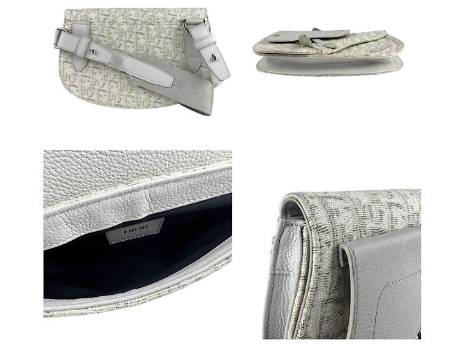 Borsa a Spalla da Uomo Christian Dior Bianco Grigio - vista 3