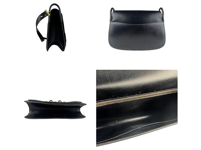 Borsa a spalla in pelle di vitello nera Hermès Nero - vista 2