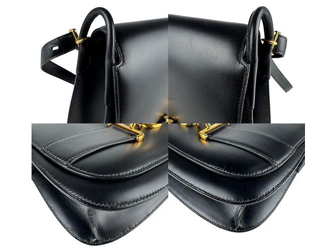 Borsa a spalla in pelle di vitello nera Hermès Nero - vista 3