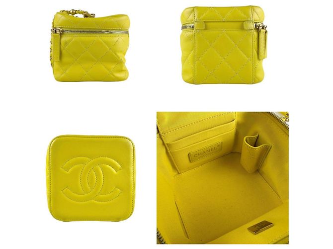 Borsa a spalla in pelle gialla Chanel Giallo - vista 2