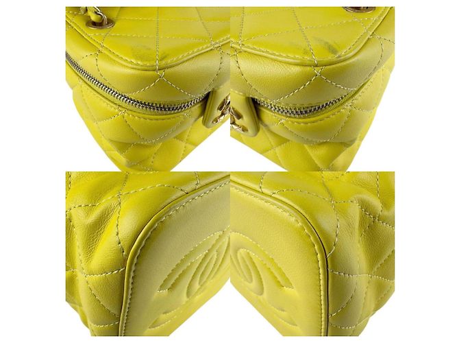 Borsa a spalla in pelle gialla Chanel Giallo - vista 3