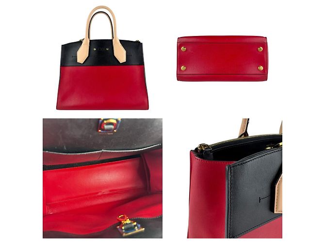 Borsa City Steamer MM Louis Vuitton Nero Rosso Beige - vista 3