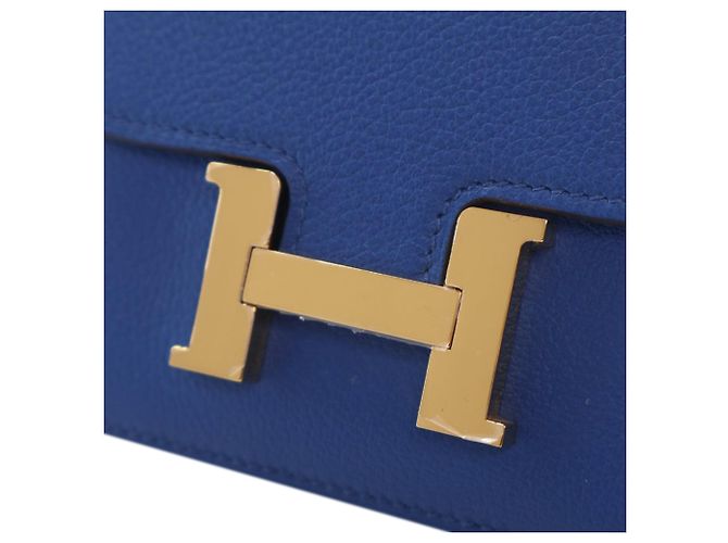 Portafoglio Slim Constance in Evercolor Blu Hermès - vista 10