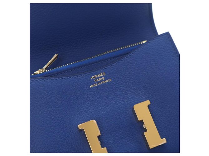 Portafoglio Slim Constance in Evercolor Blu Hermès - vista 9