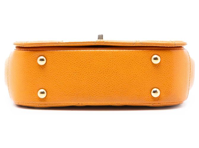 Chanel Arancione Mini Caviar Trapuntato Borsa A Flap - vista 3