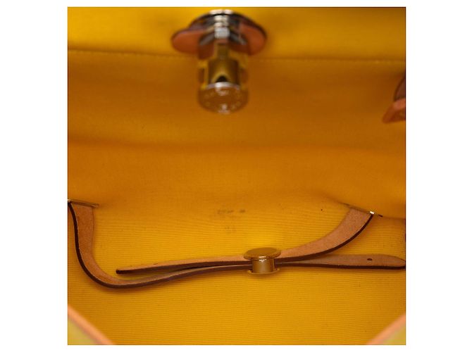 Zaino Zip Retourne Herbag A Dos in Tela Gialla Hermès Giallo - vista 4
