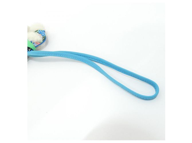 Hermès Buddy Accessoire Taschenanhänger Blau Roh Hellgrün - Ansicht 10