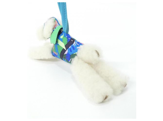 Hermès Buddy Accessoire Taschenanhänger Blau Roh Hellgrün - Ansicht 5