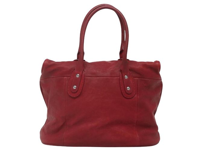 Borsa in pelle Chanel Vintage CC Turnlock Grande Rosso - vista 2