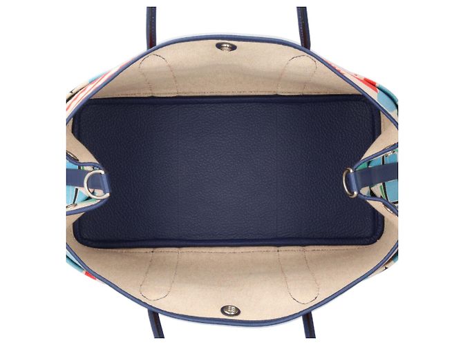 Borsa a Spalla Hermès Garden Party Pocket PM Sea, Surf e Fun Blu Multicolore - vista 6