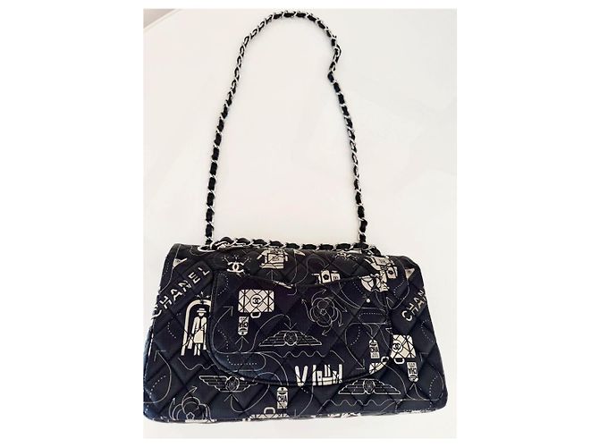 Borsa Chanel Timeless Classic nera in pelle Nero - vista 7