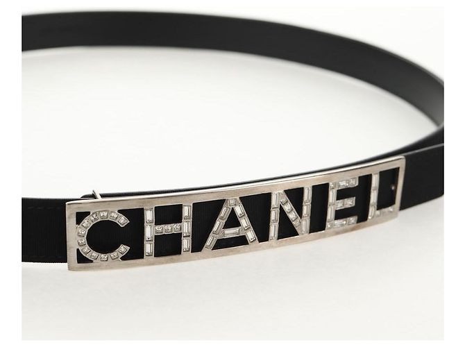 Chanel Logo Belt Leather Thin Black - view 5