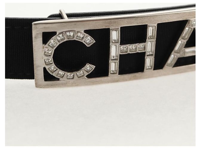 Chanel Logo Belt Leather Thin Black - view 6