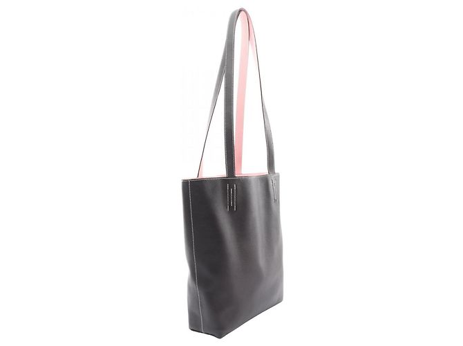 Borsa tote Hermès Neo Double Sens 35 Nero Rosa Damier ebene - vista 2