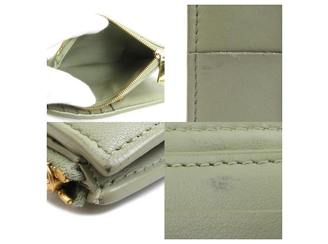 Billetera bi-fold de cuero verde para mujer Bottega Veneta - vista 4
