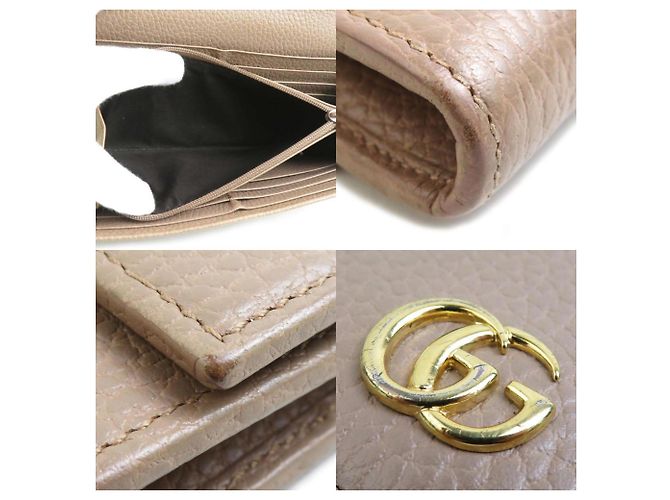 Cartera larga de cuero beige para mujer Gucci - vista 4
