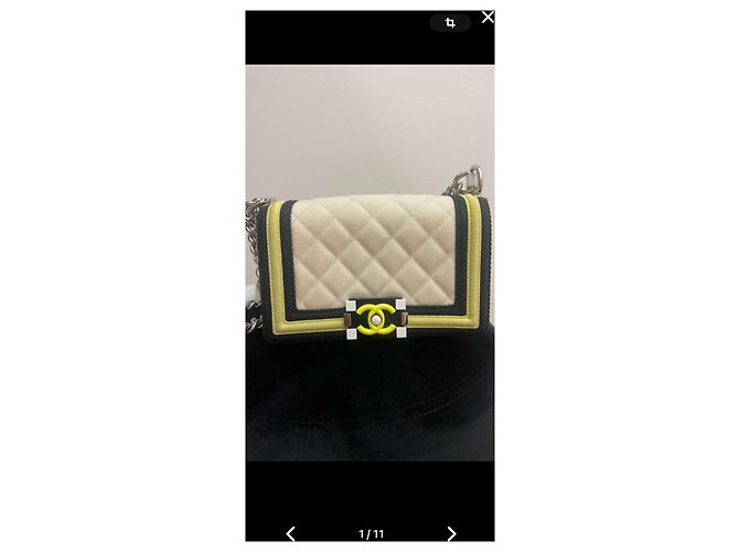 Borsa Chanel Boy in nylon bianco - vista 2
