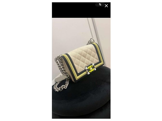 Borsa Chanel Boy in nylon bianco - vista 3