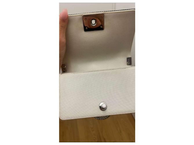 Borsa Chanel Boy in nylon bianco - vista 6