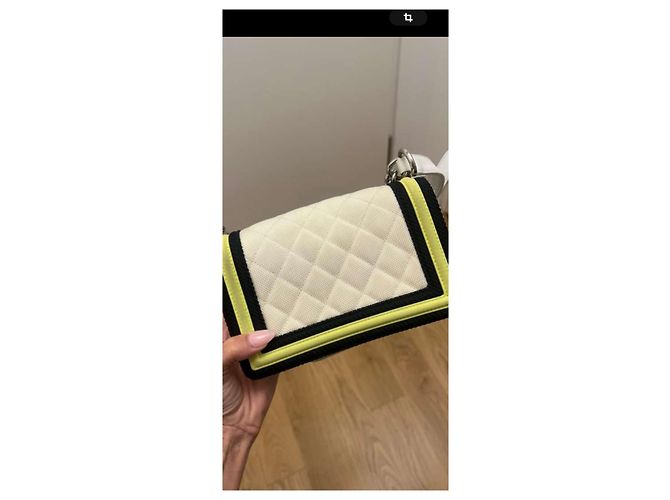 Borsa Chanel Boy in nylon bianco - vista 7