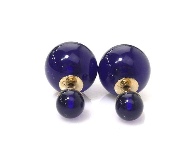Orecchini Tribal Stud Christian Dior Blu - vista 3