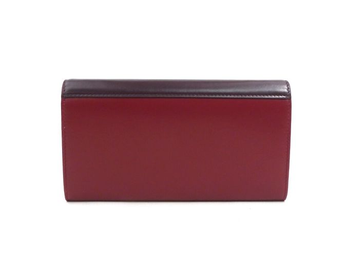Céline Portafoglio lungo a catena per donne Celine in pelle bordeaux e rossa Rosso Bordò - vista 2