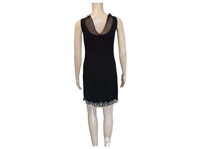 Abito nero Dior, decorato con ricami di perle e strass PAP - Crociera 2008 - vista 3