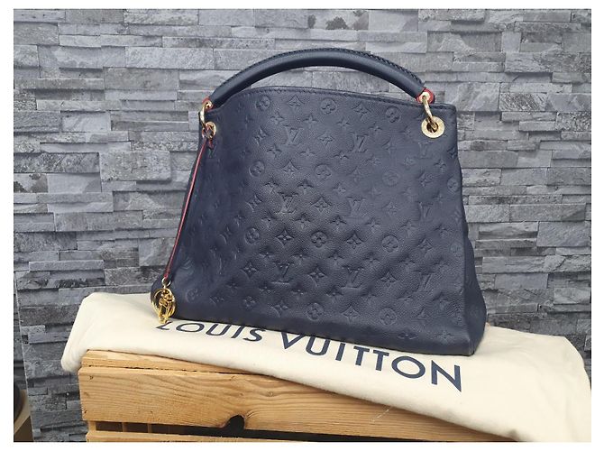 Louis Vuitton Artsy MM Empreinte Leder Marine Rouge FullSet Blau - Ansicht 2