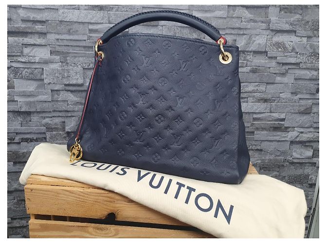 Louis Vuitton Artsy MM Empreinte Leder Marine Rouge FullSet Blau - Ansicht 3